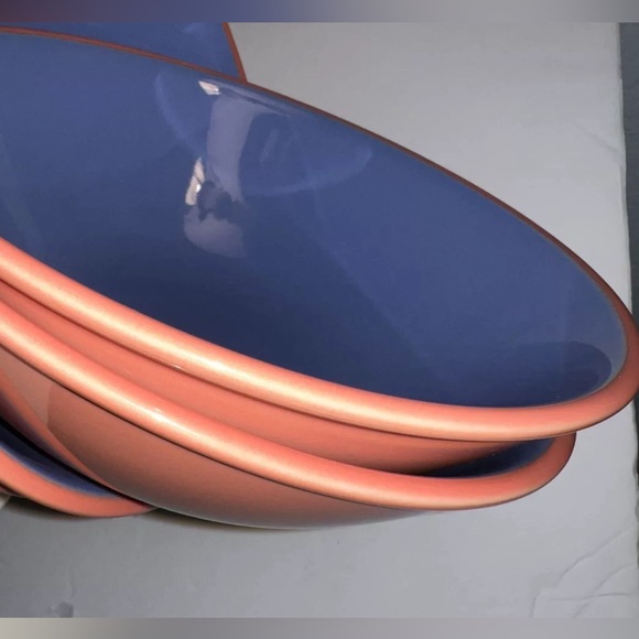 (1) Lindt Stymeist Colorways Ceramic Cereal Bowl Salmon and Blue 6.5" Soup/Salad - Picture 3 of 8